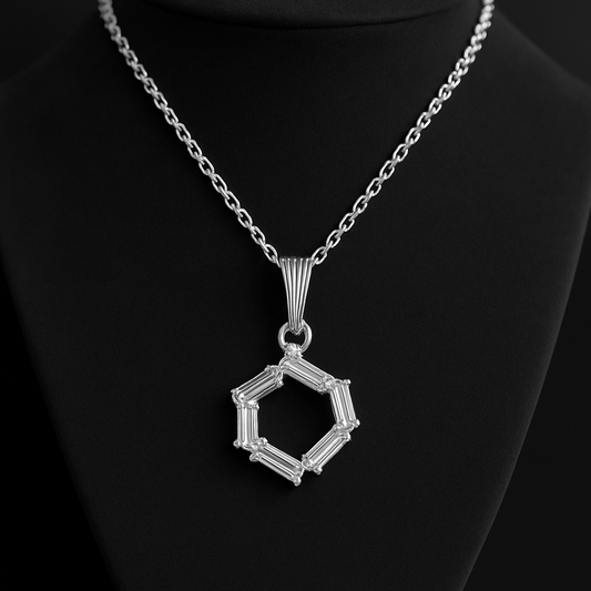 Elegant Baguette-Cut Crystal Pendant Necklace on Premium Chain