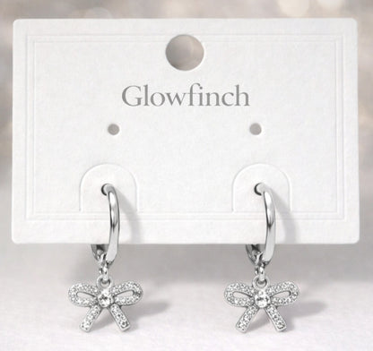 Silver Butterfly & Charm Hoop Earrings for Women pack of 3