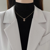 Gold Finish Bunny Pendant Necklace for Women