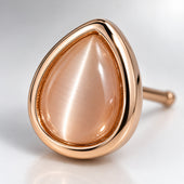 Rose Gold Teardrop Cat Eye Stone Stud Earrings for Women and Girls