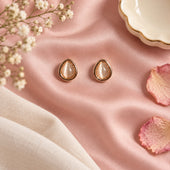 Rose Gold Teardrop Cat Eye Stone Stud Earrings for Women and Girls