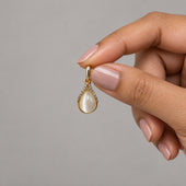 Gold Plated Teardrop Cat Eye Stone CZ Drop Earrings for Women
