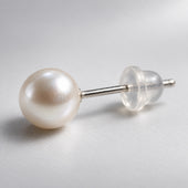 Classic White Pearl Ball Stud Earrings for Women and Girls