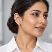 Classic White Pearl Ball Stud Earrings for Women and Girls