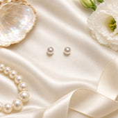 Classic White Pearl Ball Stud Earrings for Women and Girls