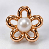 Rose Gold Pearl Flower Stud Earrings