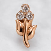 Rose Gold Tulip CZ Cluster Stud Earrings