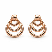 Rose Gold Triple Ring Knot Stud Earrings