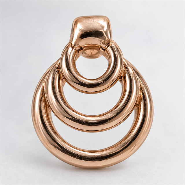 Rose Gold Triple Ring Knot Stud Earrings