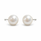 Silver Pearl Stud Earrings