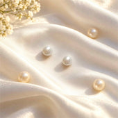 Silver Pearl Stud Earrings