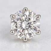 Silver Solitaire CZ Stud Earrings