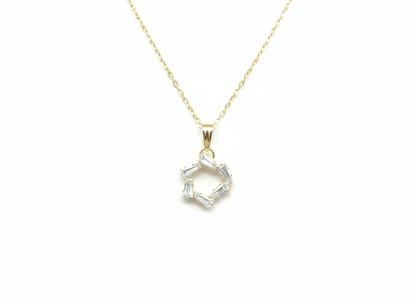 Elegant Baguette-Cut Crystal Pendant Necklace on Premium Chain