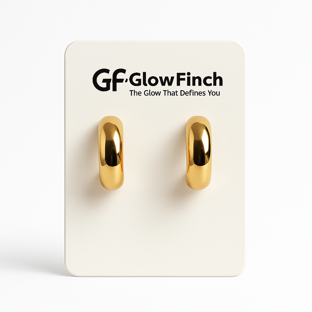 Glossy Gold Chunky Hoop Earrings for Women