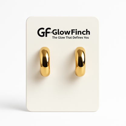 Glossy Gold Chunky Hoop Earrings for Women