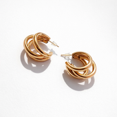 Gold Finish Hoop Earrings Set for Women | Artificial Jewelry Set of 9