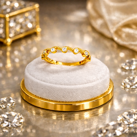 Gold Finish Free Size Ring for Women