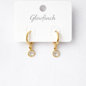 Gold Finish Clover Hoop Earrings for Women | Artificial Jewelry