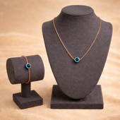 Rose Gold Evil Eye Necklace Set for Women | Minimal Jewelry