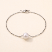 Silver Pearl Bracelet for Women | Minimalist Pearl Chain Jewelry