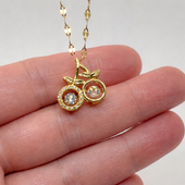 Gold Finish Cherry Pendant Necklace for Women