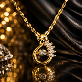 Gold Finish Swan Pendant Necklace for Women with Crystal Stones