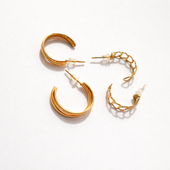 Gold Finish Hoop Earrings Set for Women | Artificial Jewelry Set of 9