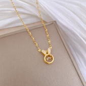 Gold Finish Bunny Pendant Necklace for Women