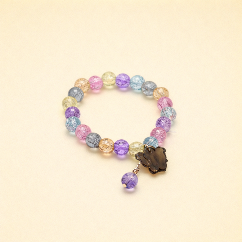Colorful Beaded Butterfly Charm Bracelet for Women | Crystal Finish