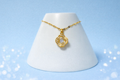 GlowFinch Gold Finish Crystal Pendant Necklace for Women | Elegant Daily Wear Jewellery