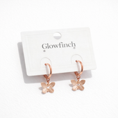 Rose Gold Butterfly Charm Hoop Earrings (3 Pairs) for Women