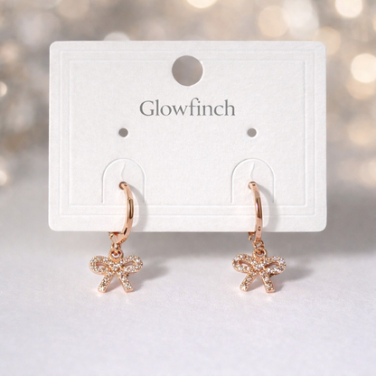 Rose Gold Butterfly Charm Hoop Earrings (3 paire ) for Women