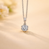 Floral Pendant Necklace for Women | Silver Plated with Cubic Zirconia