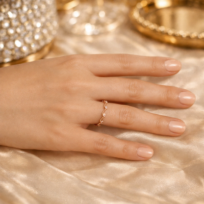 Rose Gold finish Free Size Ring for Women