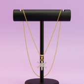 Elegant Gold Starburst Pendant Necklace with Sparkling Baguette Crystals