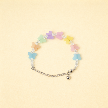 Pastel Butterfly Charm Bracelet for Women | Crystal Beaded
