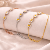 Daisy Charm Bracelets Combo Gold Silver Rose for Women