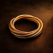 Multi-Tone Twisted Wire Bangle Bracelet for Women – Gold, Silver & Rose Mix