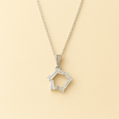 Elegant Baguette-Cut Crystal Pendant Necklace on Premium Chain