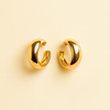 Glossy Gold Chunky Hoop Earrings for Women