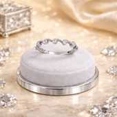 Adjustable Silver Ring with Cubic Zirconia for Women | Fashion Wave Design