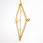 Gold Finish Charm Bracelet for Women – Butterfly Heart 3 in 1