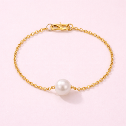 Gold finish Pearl Bracelet for Women | Elegant Chain Jewelry