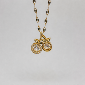 Gold Finish Cherry Pendant Necklace for Women