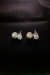 Elegant Pearl & Crystal Silver Stud Earrings