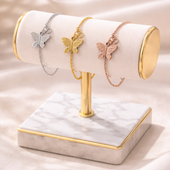 Butterfly Bracelet Combo Gold Silver Rose Gold Finish for Women