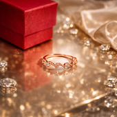 Rose Gold Finish Free Size Ring for Women