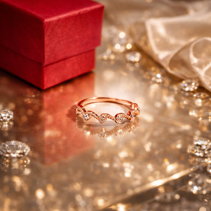 Rose Gold finish Free Size Ring for Women