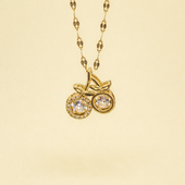 Gold Finish Cherry Pendant Necklace for Women