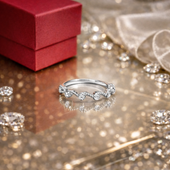 Adjustable Silver Ring with Cubic Zirconia for Women | Fashion Wave Design